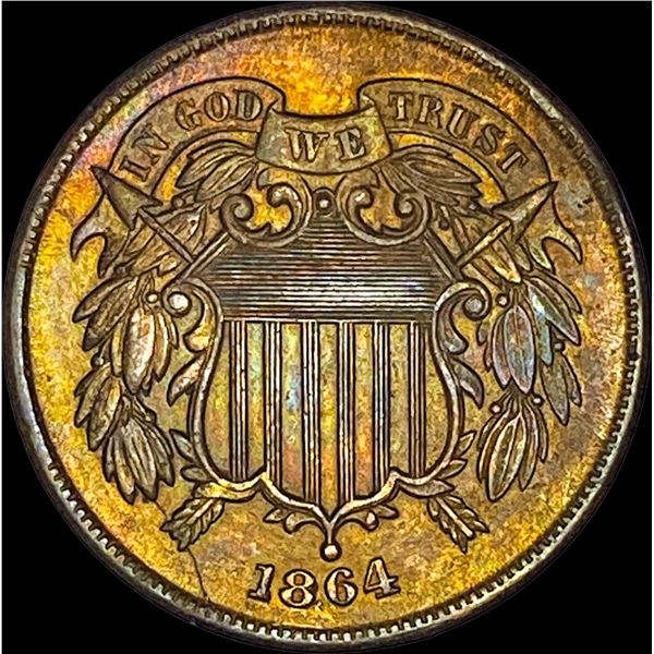 1864 Bronze Two-Cent Piece CHOICE BU