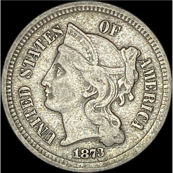 1873 Nickel Three-Cent Piece NEARLY UNCIRCULATED
