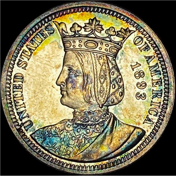1893 Toned Silver Isabella Quarter UNCIRCULATED