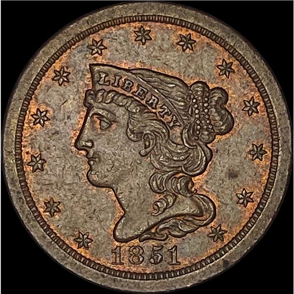 1851 RB Braided Hair Half Cent UNCIRCULATED