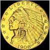 Image 1 : 1908 Indian Head $2.5 Gold Quarter Eagle NEARLY UNCIRCULATED