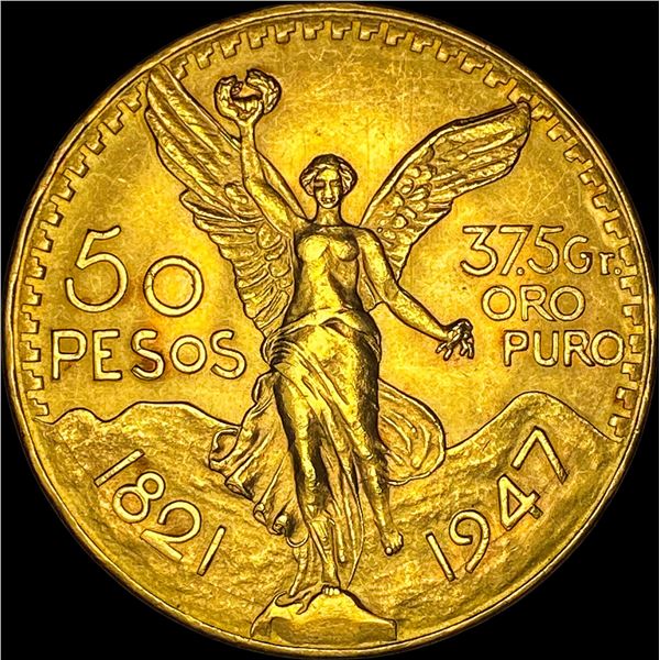 1947 Mexico Gold 50 Pesos AGW 1.2057oz SUPERB GEM BU