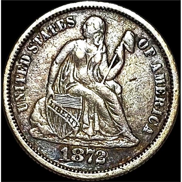 1872 Seated Liberty Dime NEARLY UNCIRCULATED