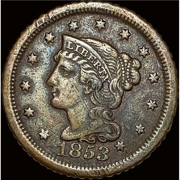 1853 Braided Hair Large Cent NEARLY UNCIRCULATED