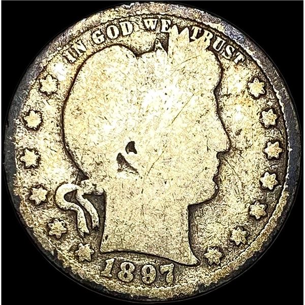 1897-S Silver Barber Quarter NICELY CIRCULATED