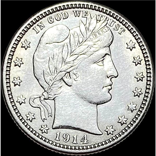 1914 Barber Silver Quarter CLOSELY UNCIRCULATED