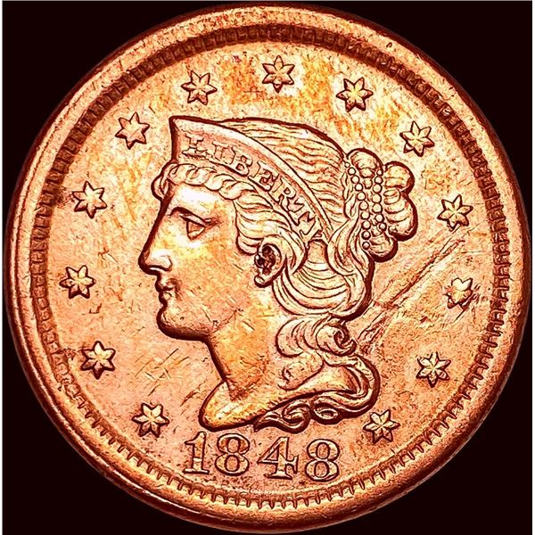 1848 Braided Hair Large Cent HIGH GRADE