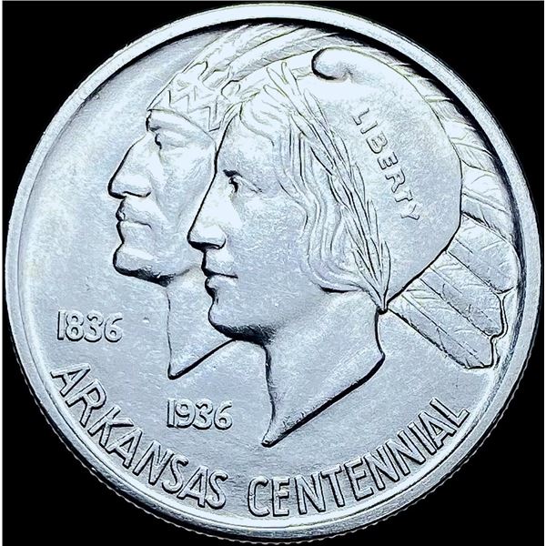 1936-S Arkansas Centennial Silver Half Dollar GEM BU