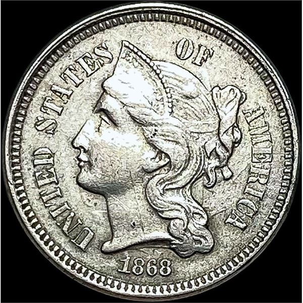 1868 Nickel Three-Cent Piece CLOSELY UNCIRCULATED