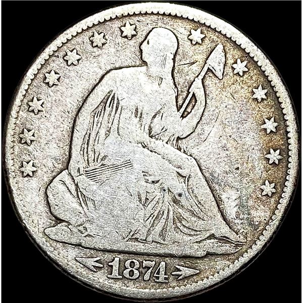 1874 Seated Liberty Half Dollar NICELY CIRCULATED