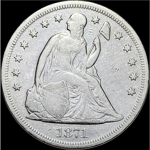 1871 Seated Liberty Silver Dollar LIGHTLY CIRCULATED