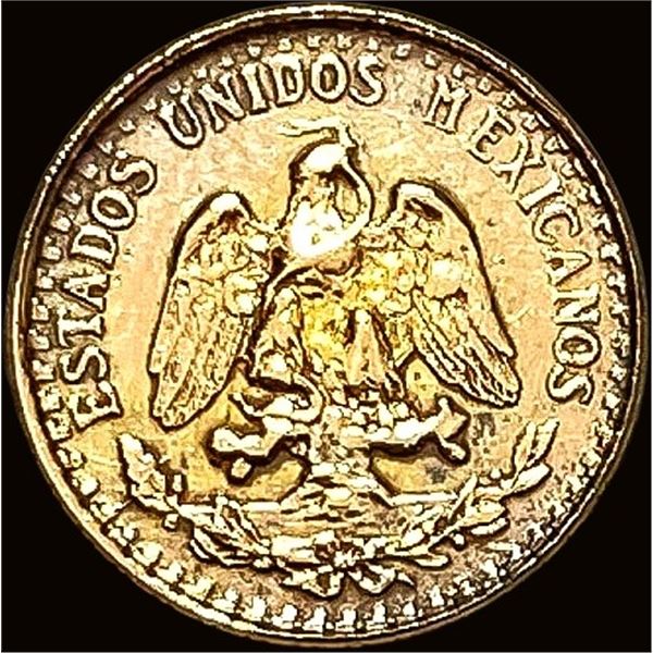 1945 Mexico Gold 2 Pesos .0482oz UNC