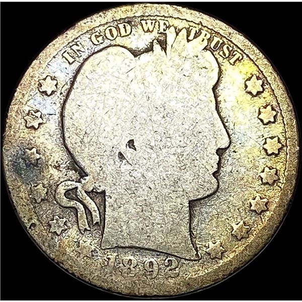 1892-S Silver Barber Quarter NICELY CIRCULATED