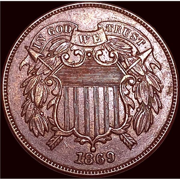 1869 Copper Two-Cent Piece CLOSELY UNCIRCULATED