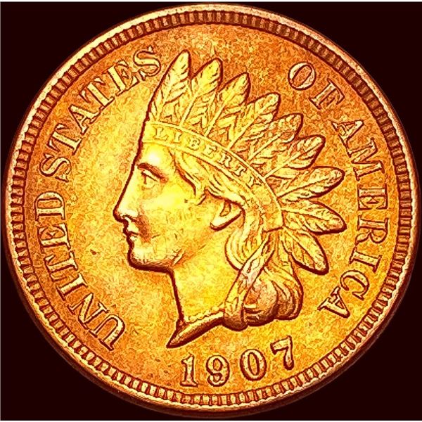 1907 Red Indian Head Cent CHOICE BU