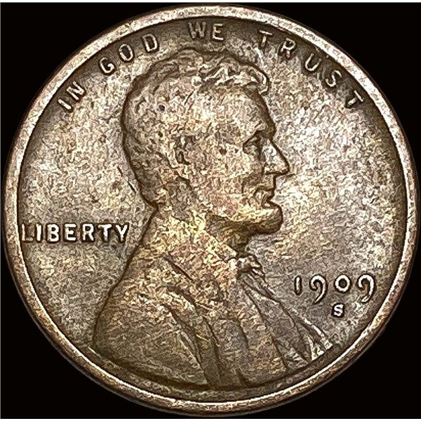 1909-S Lincoln Wheat Cent LIGHTLY CIRCULATED