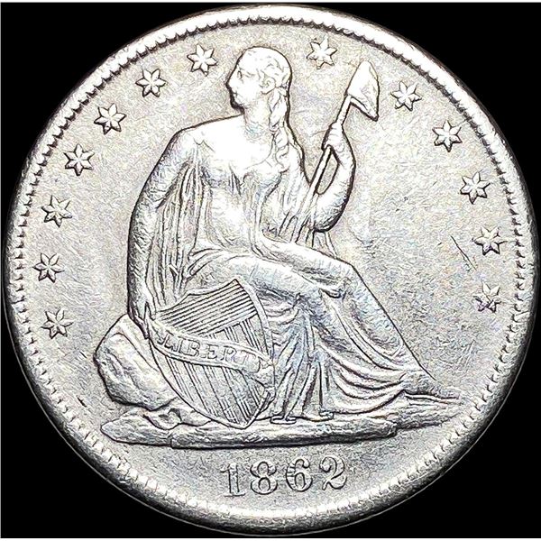 1862-S Seated Liberty Half Dollar CLOSELY UNCIRCULATED