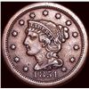 Image 1 : 1851 Braided Hair Large Cent CLOSELY UNCIRCULATED