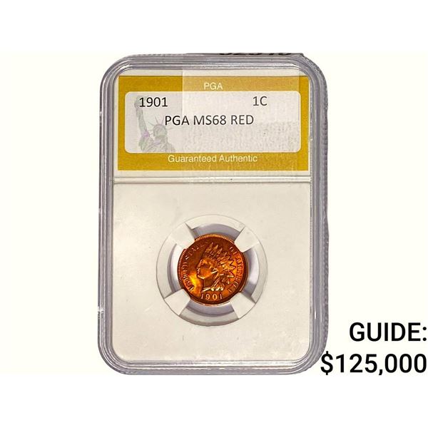 1901 Indian Head Cent PGA MS68 RED