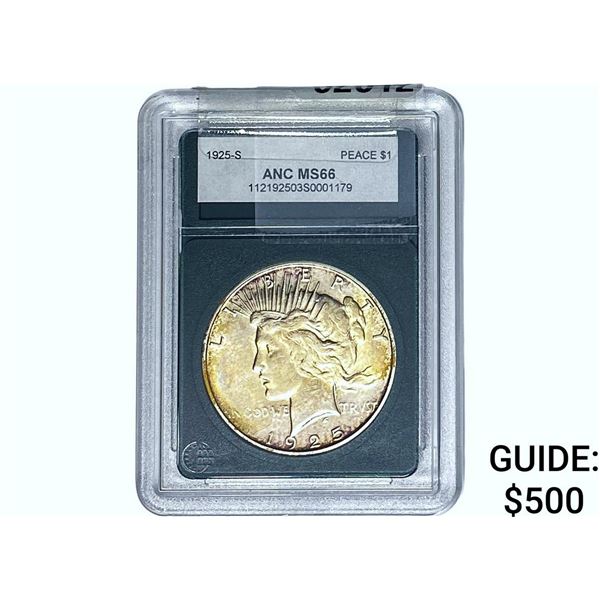 1925-S Silver Peace Dollar ANC MS66
