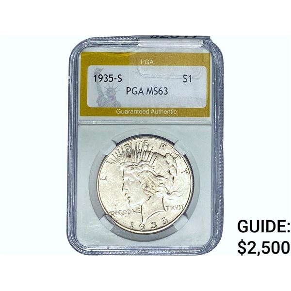 1935-S Silver Peace Dollar PGA MS63