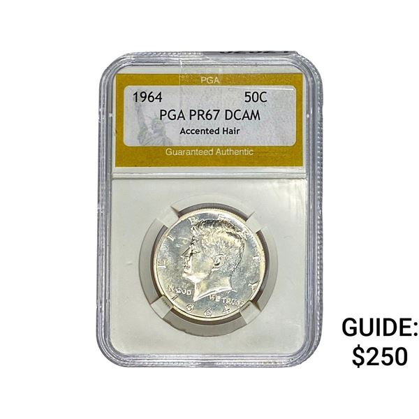 1964 Kennedy $.50 Accented Hair PGA PR67 DCAM