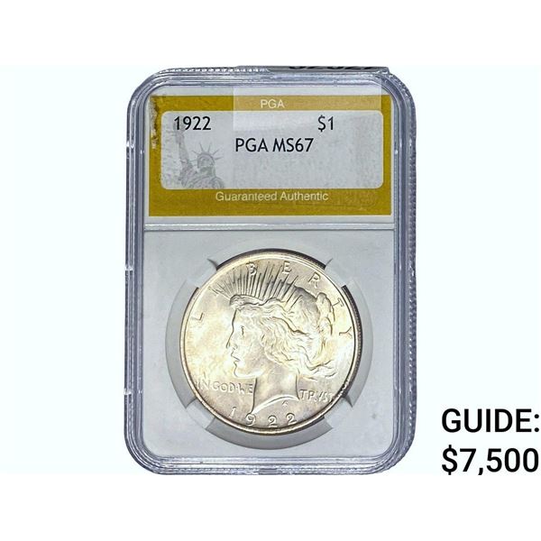 1922 Silver Peace Dollar PGA MS67