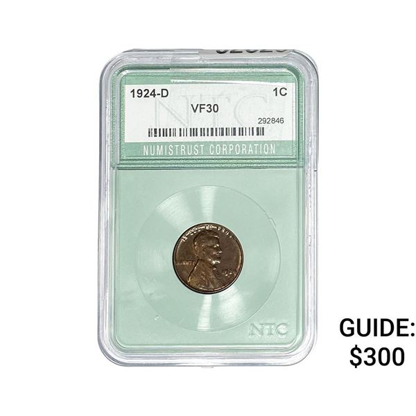 1924-D Wheat Cent NTC VF30