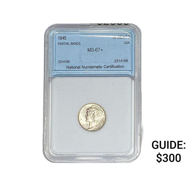 1945 Mercury Silver Dime NNC MS67+