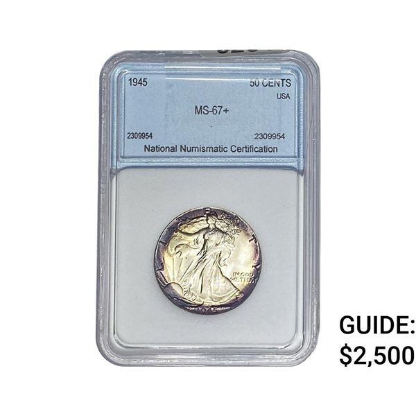 1945 Walking Liberty Half Dollar NNC MS67+