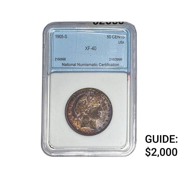 1905-S Barber Half Dollar NNC XF40
