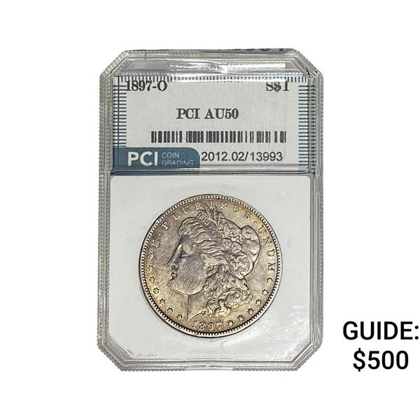 1897-O Morgan Silver Dollar PCI AU50