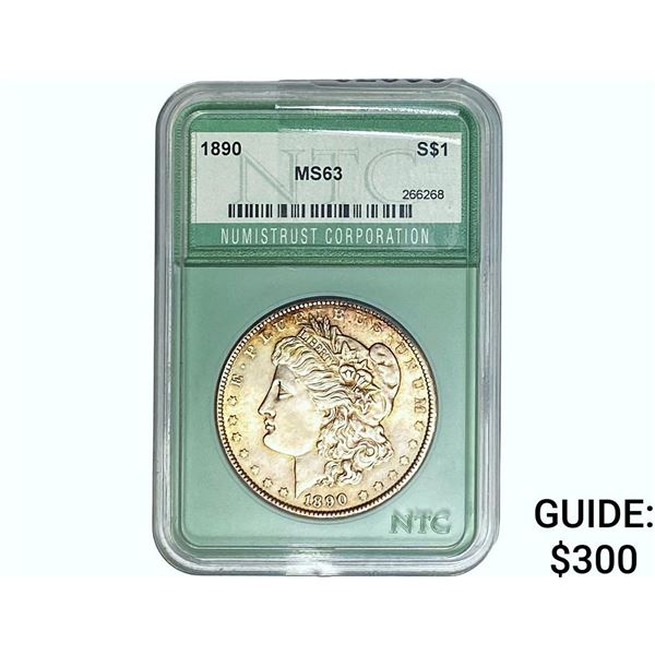 1890 Morgan Silver Dollar NTC MS63