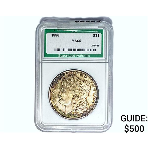 1886 Morgan Silver Dollar ANI MS65