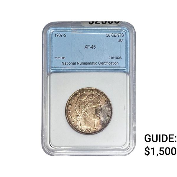 1907-S Barber Half Dollar NNC XF45