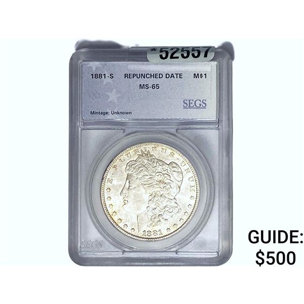 1881-S Morgan Silver Dollar SEGS MS65