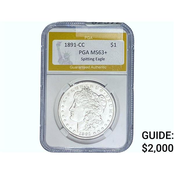1891-CC Morgan Silver Dollar PGA MS63+