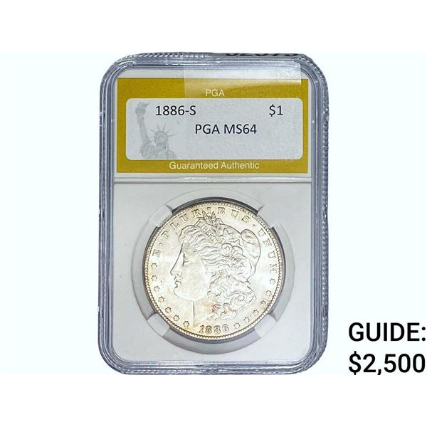 1886-S Morgan Silver Dollar PGA MS64