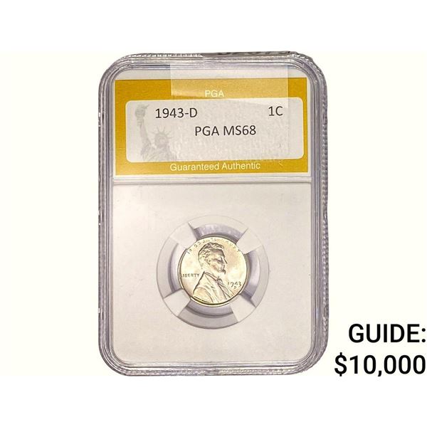1943-D Wheat Cent PGA MS68