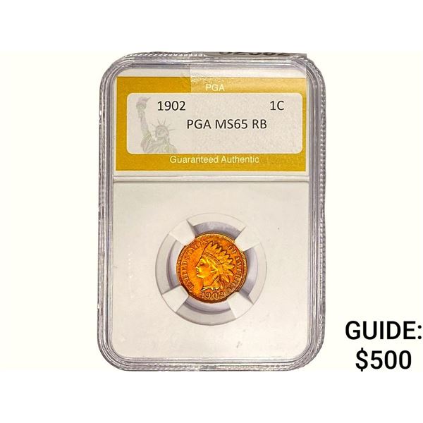 1902 Indian Head Cent PGA MS65 RB