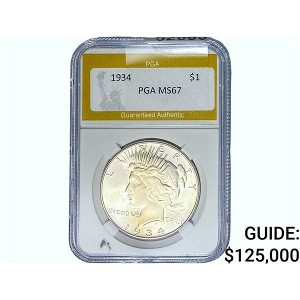 1934 Silver Peace Dollar PGA MS67