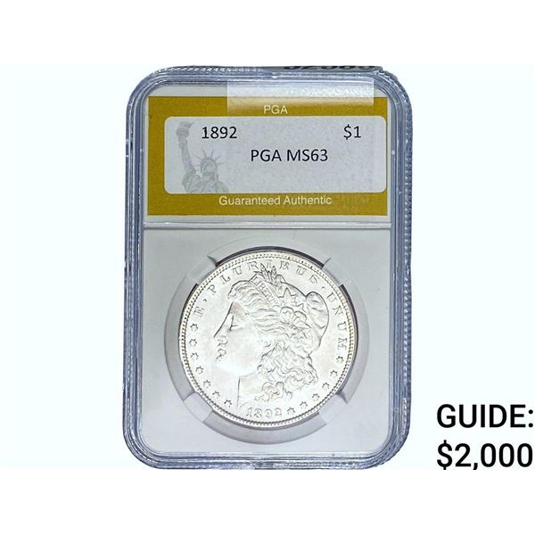 1892 Morgan Silver Dollar PGA MS63