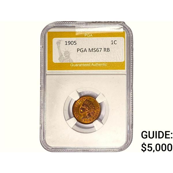 1905 Indian Head Cent PGA MS67 RB
