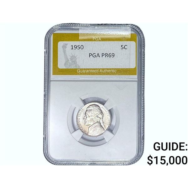 1950 Jefferson Nickel PGA PR69