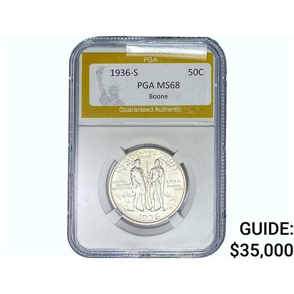 1936-S Boone Half Dollar PGA MS68