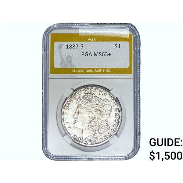 1887-S Morgan Silver Dollar PGA MS63+
