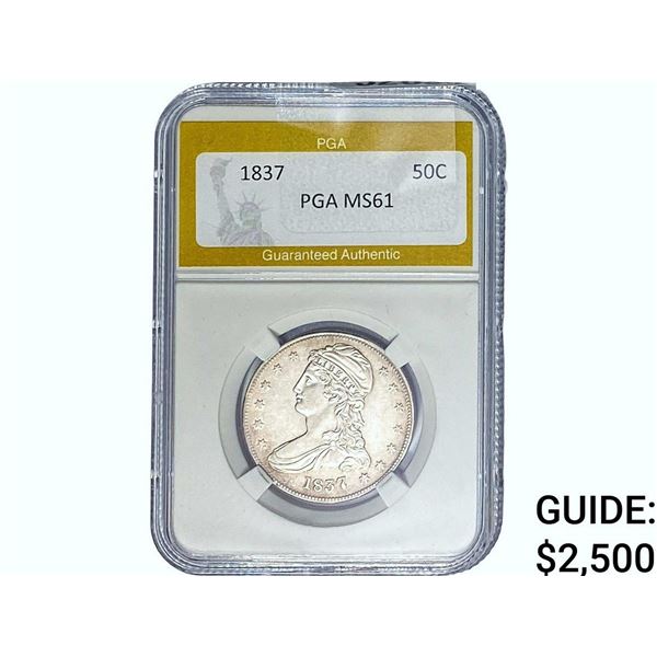 1837 Capped Bust Half Dollar PGA MS61