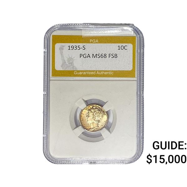 1935-S Mercury Silver Dime PGA MS68 FSB