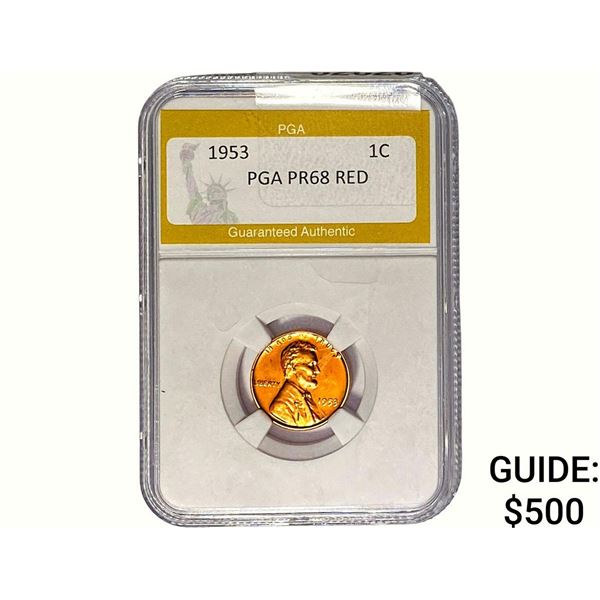 1953 Wheat Cent PGA PR68 RED