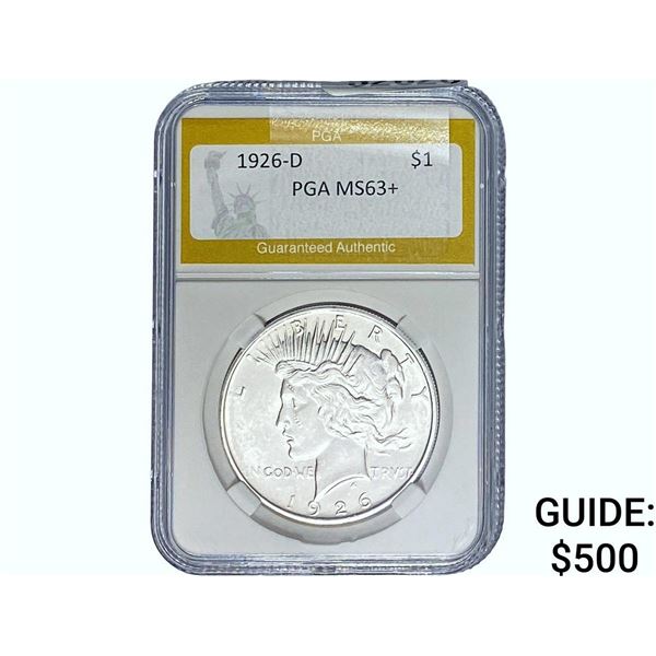 1926-D Silver Peace Dollar PGA MS63+